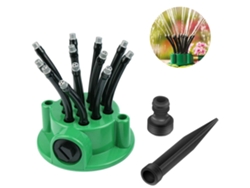 Aspersor automático de jardín de 360 grados con múltiples cabezales para riego y riego Kofihety