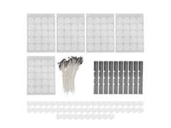 Kit Para Hacer Velas Caseras: 260 Mechas De Algodón De 15 Cm Con Soportes Y Pegatinas.