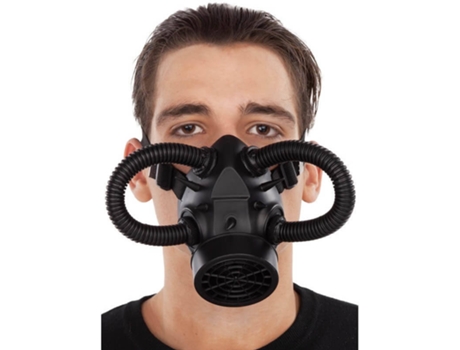 Máscara DISFRAZZES Gas Steampunk Negra Con Tubos (Talla: Talla Universal )