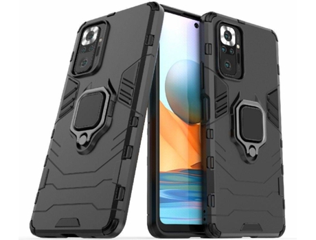 Carcasa + Protector Xiaomi Redmi Note 10 Pro HFS-HOUSE Kickstand Negro