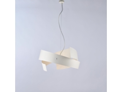 Lámpara de suspensión Elisa en hierro lacado blanco cortado a láser con cable de acero orientable 3 luces 128 Ø57 Bl226 3 Bco Belight