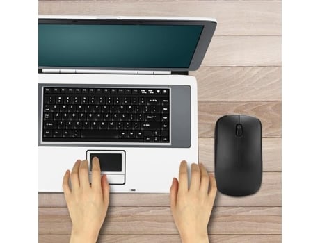 HURRISE Ratón Óptico Inalámbrico 1600 Dpi 3 Teclas Ratón Óptico Móvil Portátil Teclado De Computadora con Clic Silencioso