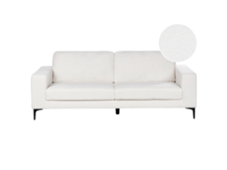 Sofá de 3 plazas Beliani Vadstena en bouclé blanco 215x87x62