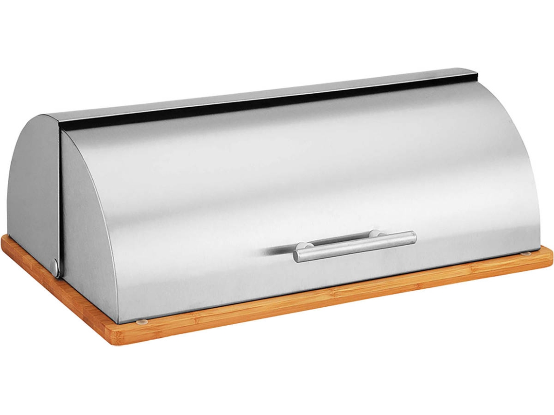 Panera de Mesa para Guardar Pan, Acero Inoxidable Plata
