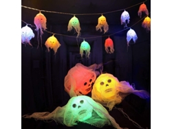 Guirnalda De Luces De Halloween, 10 Led Con Pilas, Decoración De Esqueleto Para Halloween