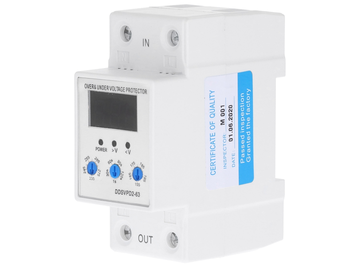 Veloriskku-dispositivo De Proteção De Tensão Ajustável Com Recuperação Automática E Reinício 220v63a Ddsvpd2‑63