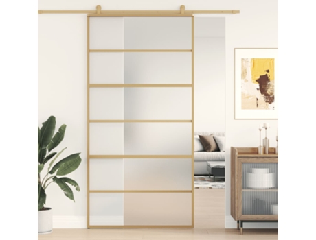 MAISON EXCLUSIVE Puerta corredera dorada de vidrio ESG esmerilado y aluminio