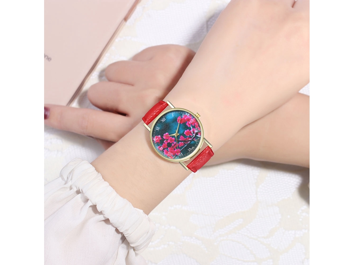 Relojes De Moda Unisex Para Homem E Mulher Cuarzo Pulseira Vermelha