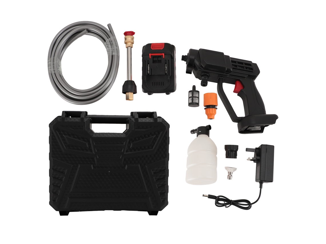 Lavadora De Pressão Sem Fio 30bar Portátil Bateria Operada Com Mangueira Filtrada 5m Plugue Uk 110-240v
