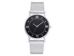 Reloj De Cuarzo Para Mujer Con Brazalete De Malla De Aleación Plateada, Estilo Moderno.