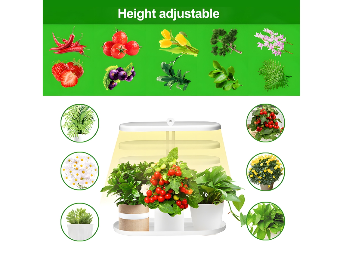 Lámpara Led De Cultivo De 10 W Con Temporizador Ajustable De 2/4/8 Horas, Espectro Completo Para Plantas De Interior.