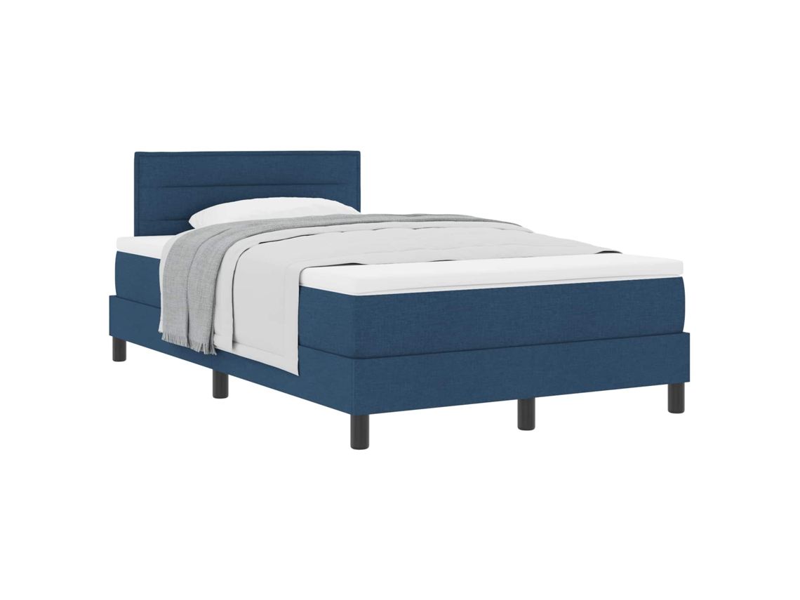 Maison Exclusive - Cama Tipo Box Spring Con Colchón Azul 120 X 200 Cm Tela
