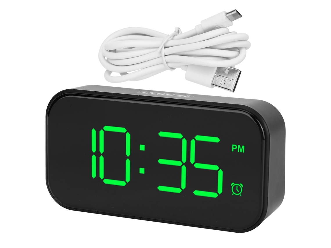 Reloj despertador digital LED USB táctil 12/24 h portátil para cama, hogar, viajes
