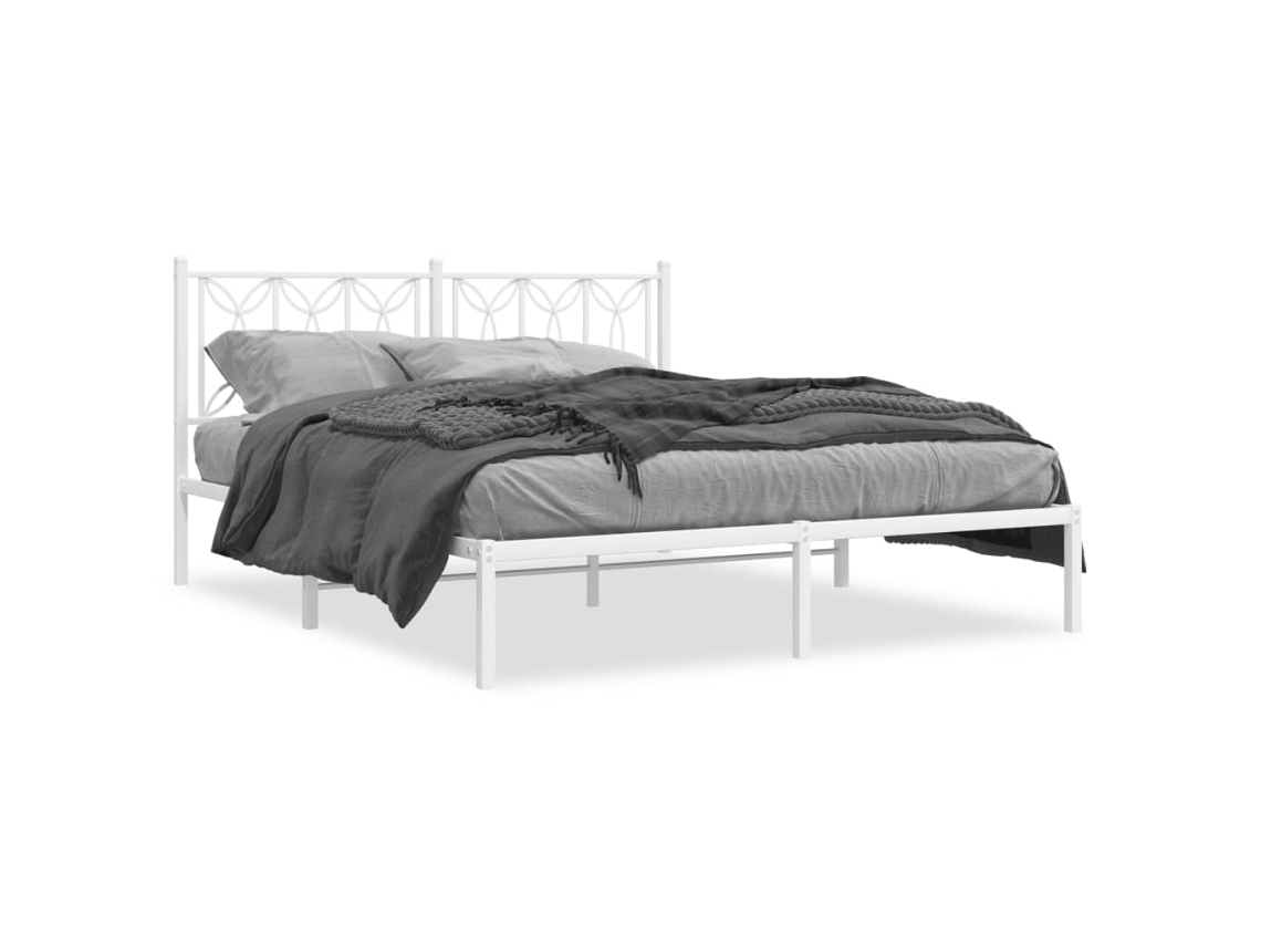 Estructura De Cama VIDAXL Blanco Metal (207x156x90 cm)