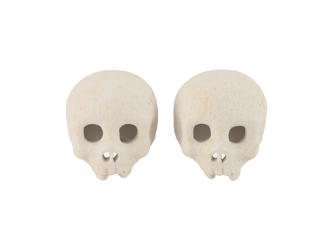 2 Peças Caveira Tora De Fogo Cerâmica Incombustível Para Decoração De Fogueira E Lareira Em Festas Temáticas