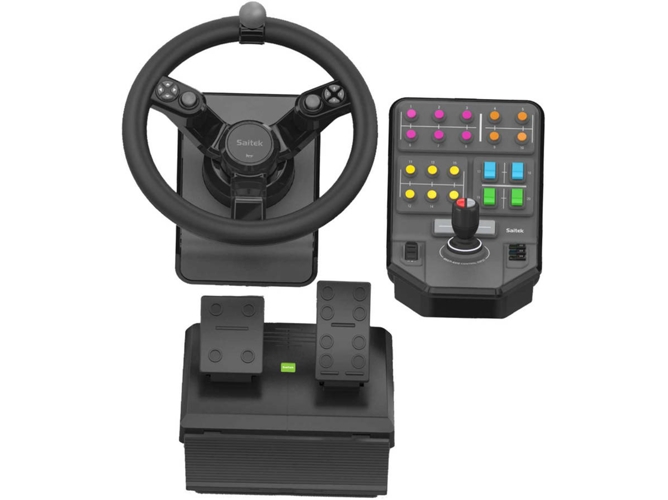 Logitech Heavy Equipment bundle farm saitek controller tractor simulador 945000062 mando y volante pedales negro 94500062 multiplataforma paquete de pesado 900 grados +38 botones asignables dos palancas usb