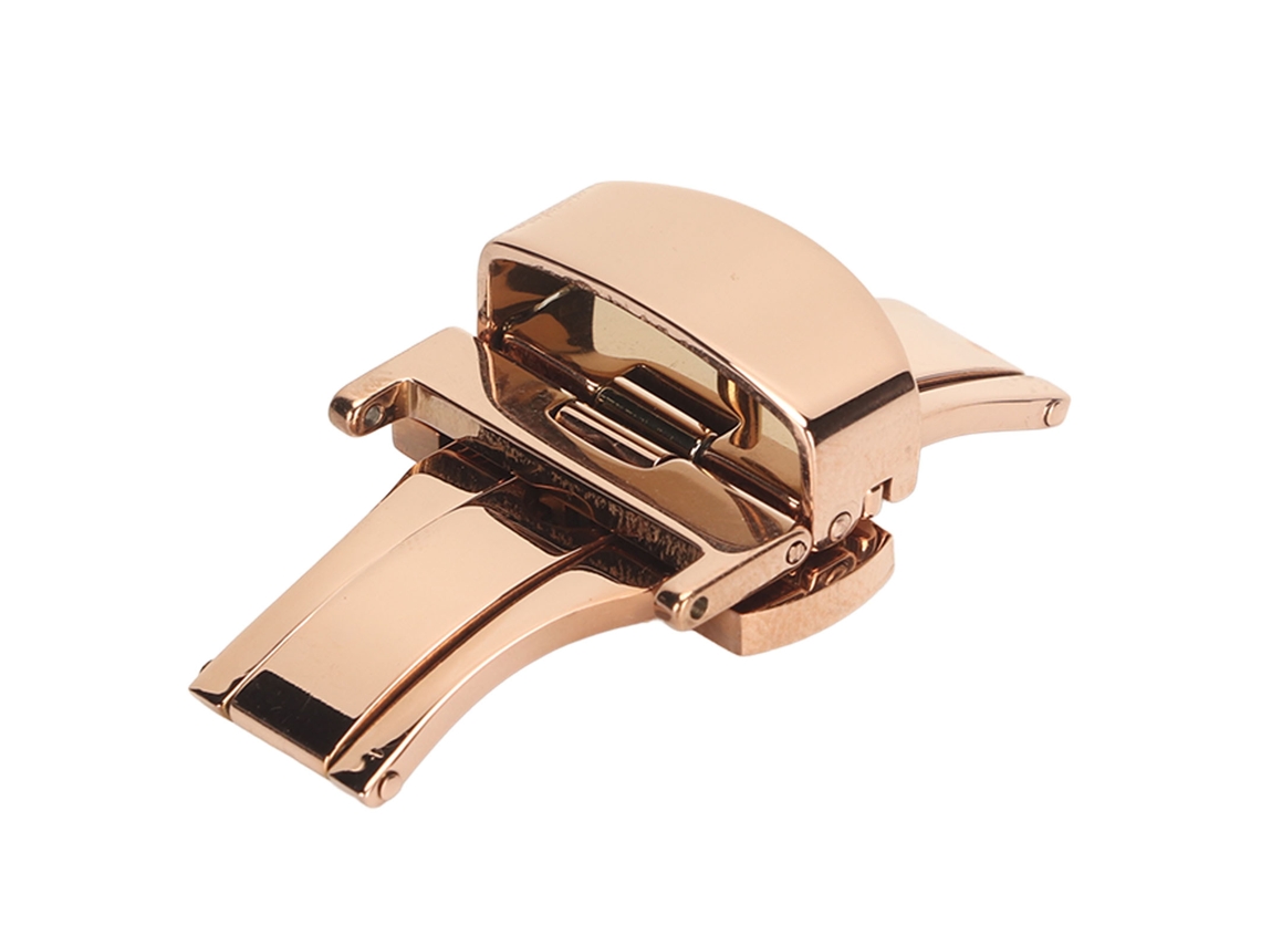 Cierre De Mariposa De Acero Inoxidable Color Oro Rosa Para Pulsera De Reloj Universal De 18 Mm