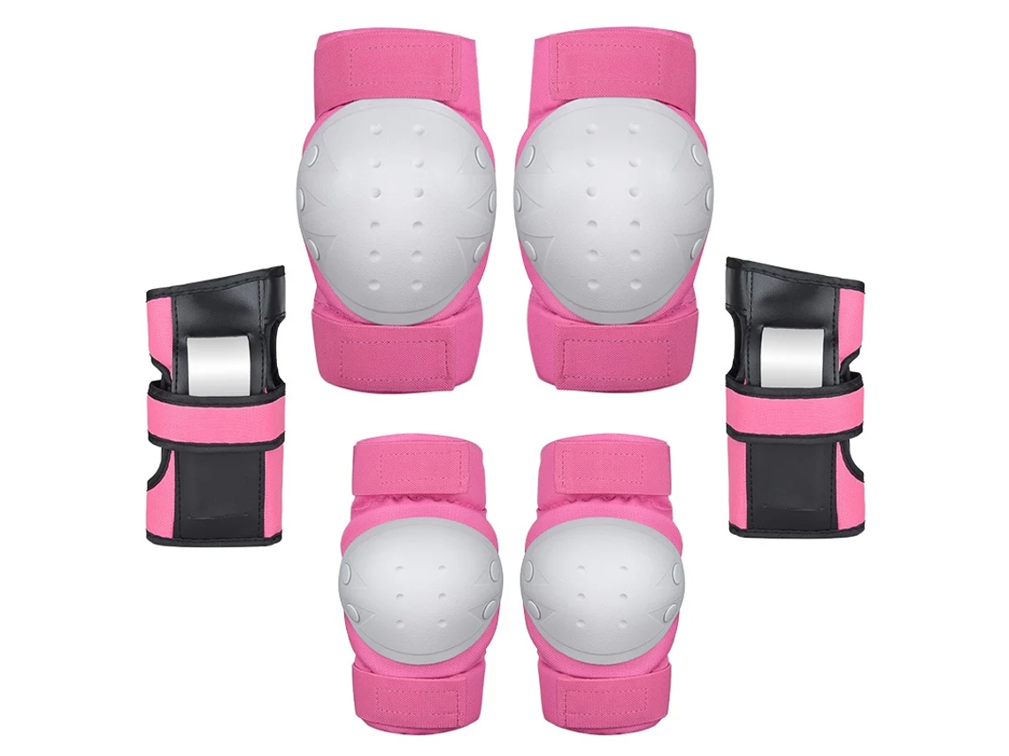 YUYSAN Juego de Rodilleras, Coderas y Protectores de Manos para Adultos y Niños Esquí y Patinaje Talla S (10-25kg) Rosa
