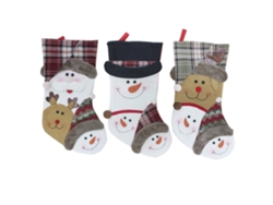 Juego De Calcetines Navideños (3 Piezas): Papá Noel, Muñeco De Nieve, Reno, Adornos De Personajes Navideños Y Artículos Para Fiestas.