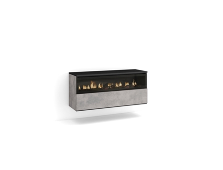 Chimenea eléctrica LED 102x45x35cm 1 Hueco 1 Puerta Colgado Suspendido Cemento