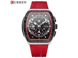 Reloj Unisex De Cuarzo De Seis Manecillas (rojo), Estilo Deportivo, Correa De Caucho, Calendario Multifuncional Y Resistente Al Agua.