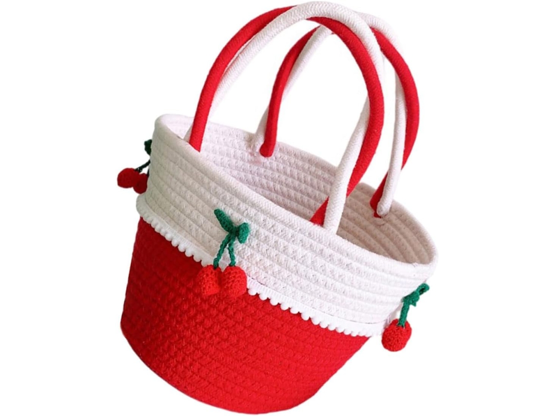 Bolsa De Regalo De Cuerda De Algodón Tejida A Mano, Bolso De Mano Decorativo Ligero Para Mujer, Adorable Regalo De Verano.