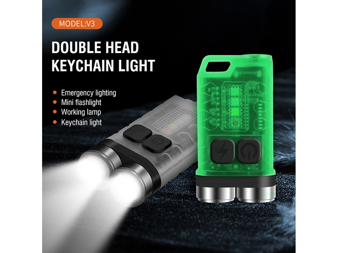 Linterna LED recargable Mali Mini con llavero, 900 lm, 5 niveles de brillo, clasificación IP65, para uso en camping y emergencias.