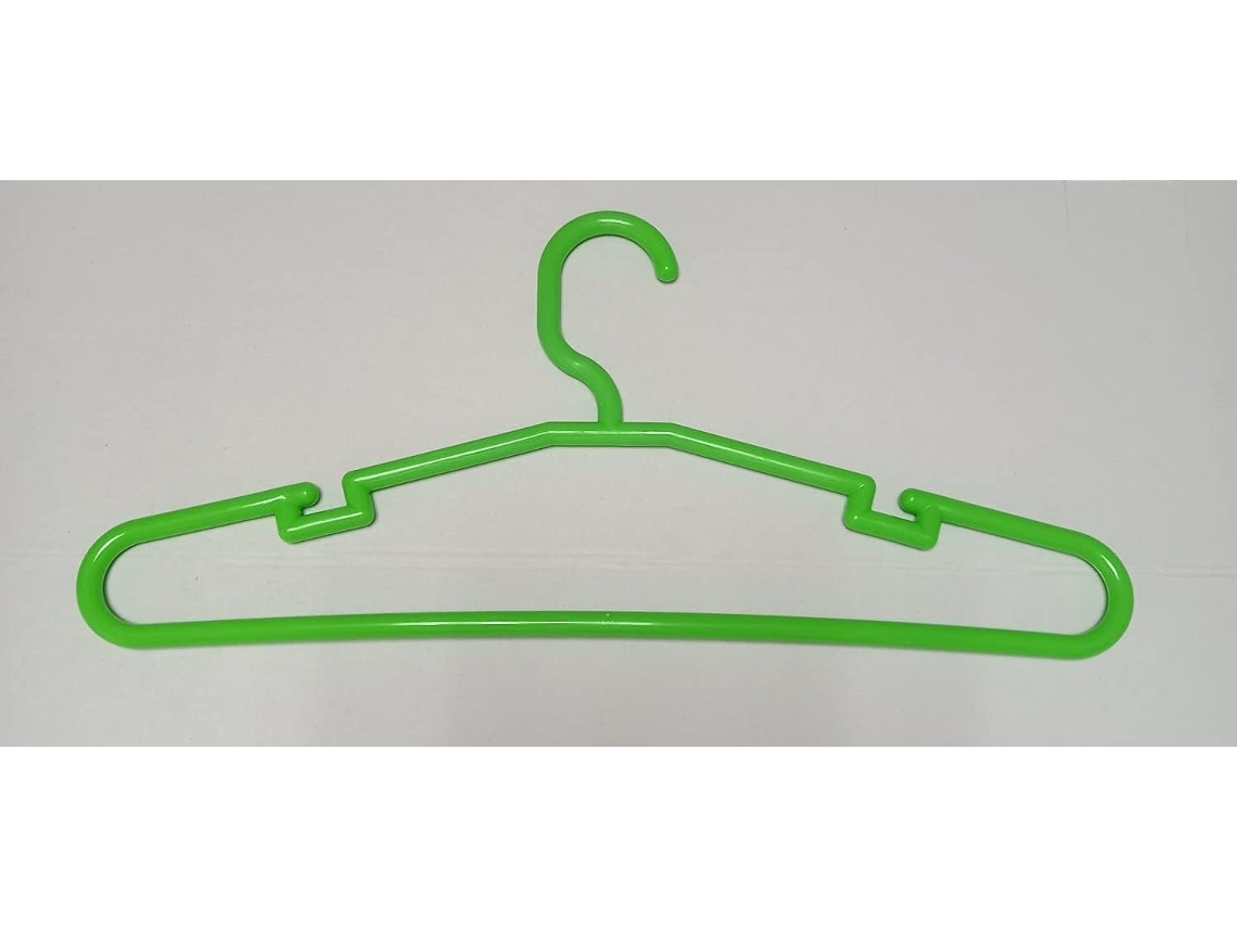 x50 Perchas de Plástico Color Verde, Paquete de Perchas de Plástico Estándar para Adultos de 42cm, Duraderas y Delgadas ALL HOGAR