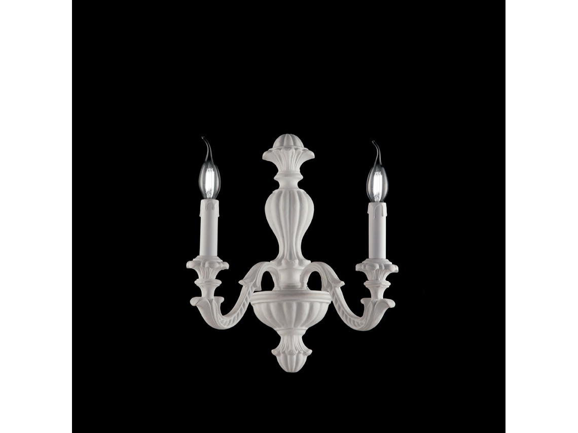 Leonardo - Aplique De Madera Shabby Blanco 2 Luces .29 - P.19 - Bl180-ap2-bco
