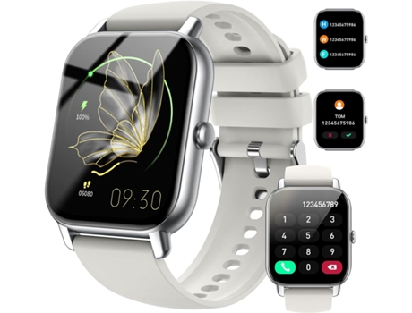 Smartwatch CHRONUS P66D Función de Llamada a Prueba de Agua IP68 Rastreador de Fitness Plateado