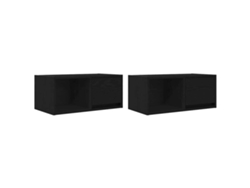 Juego de 2 muebles de TV Deriv. Madera de roble negro MAISON EXCLUSIVE (60 x 31 x 25,5 cm)
