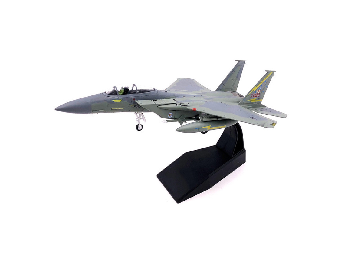 (f-15 I) Modelo De Avión Militar Ensamblado En Metal A Escala 1:100 Del Avión De Combate Estadounidense F-15 Strike Eagle.