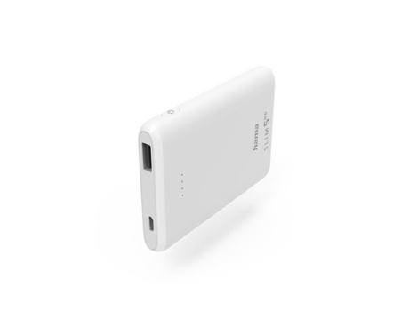 Batería Externa HAMA ''Slim 5Hd'' 5.000 mAh Salida: USB-A Blanco