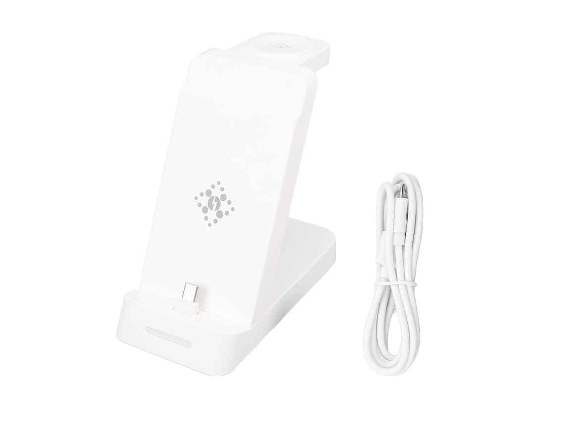 Estación De Carga Portátil Plegable 3 En 1 Con Soporte Para Galaxy Z Flip Fold Buds Pro Watch 6 Blanco