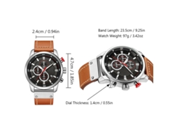 Reloj Analógico-digital De Cuarzo De Alta Calidad Para Hombre Curren, Resistente Al Agua, Con Correa De Cuero.