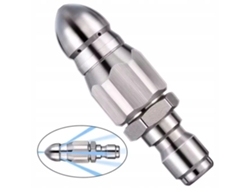 Boquilla Clearflow Steeljet 1/4 Quickconnect – Acero Inox | 1 Delantera + 6 Traseras | Para desatascar tuberías