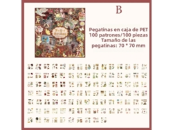 100 pegatinas decorativas vintage, ideales para cajas de regalo, fabricadas en material PET impermeable. MDUG (Estilo 2)