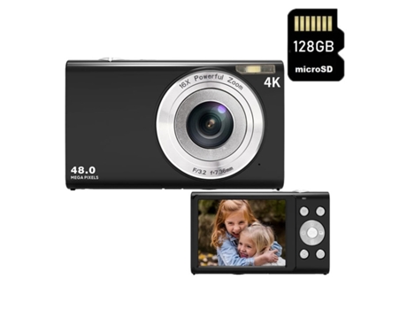 Cámara VIGA EUROPE Digital Compacta Dc402Af 48Mp Resolución 4K Pantalla 2 8 Pulgadas 128Gb Negra