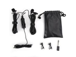 Microfone Lavalier Duplo Portátil Clip De Gravata Mini Com Conector 3.5mm Para Pc, Celular E Câmeras