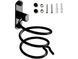 Soporte para secador de pelo, soporte de pared con enchufe. GOKOCO