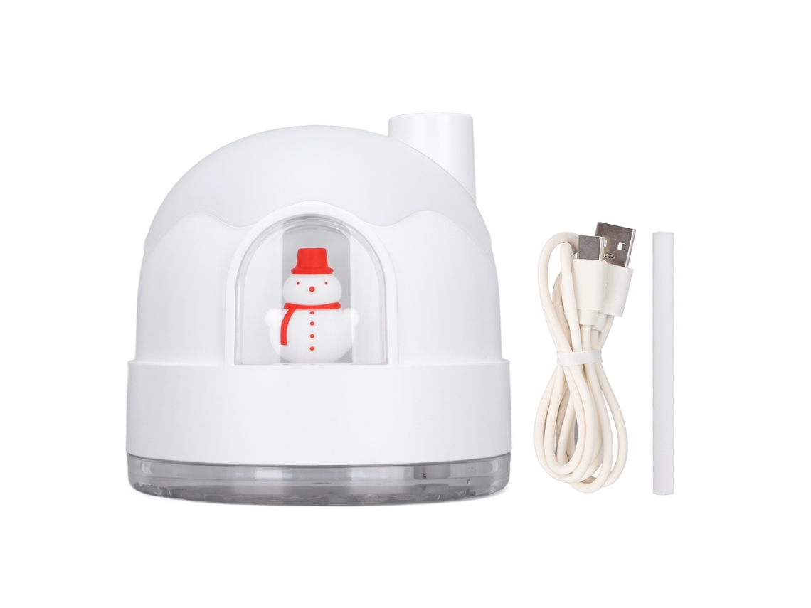 Humidificador Portátil Pequeño Con Forma De Muñeco De Nieve O Iglú, 350 Ml, Recargable Por Usb, Ideal Para Coche, Oficina O Dormitorio.