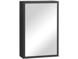 Armario de pared moderno con espejo ZIWEI STORE (3 estantes, optimiza el espacio) Negro, 40x15x60 cm