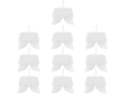 2026-10 Alas De Ángel Mini, Adorno Colgante Para Árbol De Navidad, Decoración De Fiesta (blanco, 20 X 15 Cm)