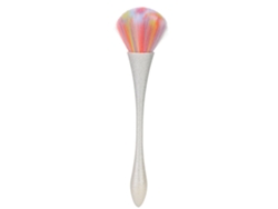 Cepillo para eliminar el polvo de las uñas Rebe, pincel cosmético, herramienta de manicura (tipo 03, mango plateado)