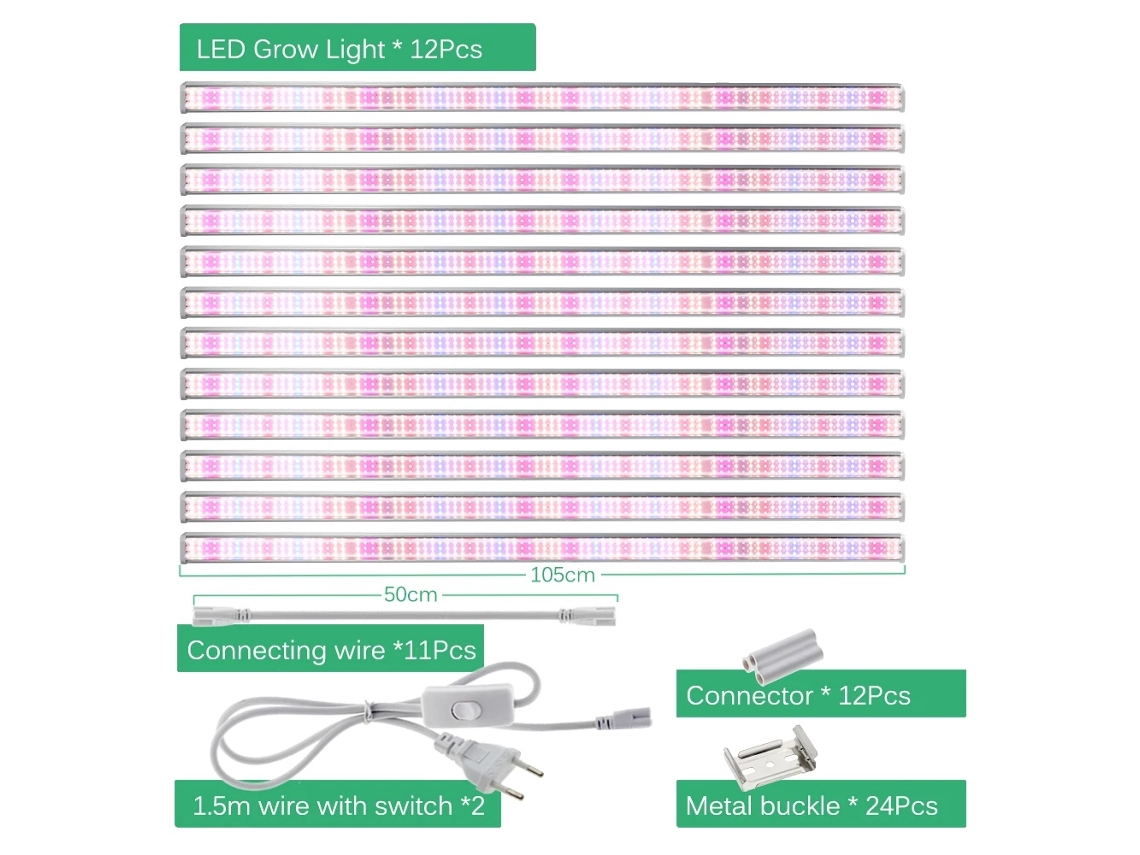 Lámpara LED de cultivo, chip 2835 de espectro completo, carcasa de aluminio, DG1043 12T, OEM