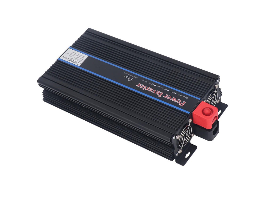 Inversor de energía solar de 2000 W con pantalla LCD, entrada de CC 12 V/24 V, salida de CA 110 V, convertidor de cargador para automóvil