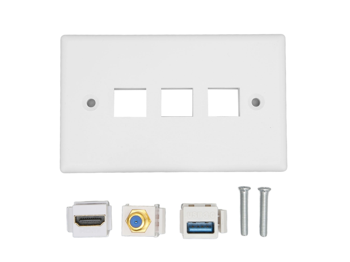 Placa Mali de parede com interface HDMI, Ethernet, USB 3.0, F, para projetor, computador, TV