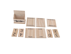 Bloc De Notas De Escritorio Reutilizable De Madera Estilo Retro Con Calendario Perpetuo Para Oficina.