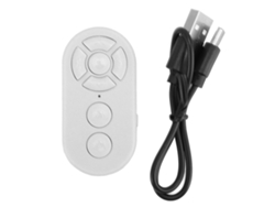 Control Remoto Bluetooth Para Desplazamiento De Páginas, Obturador De Cámara Y Grabación De Video Para Android - Blanco