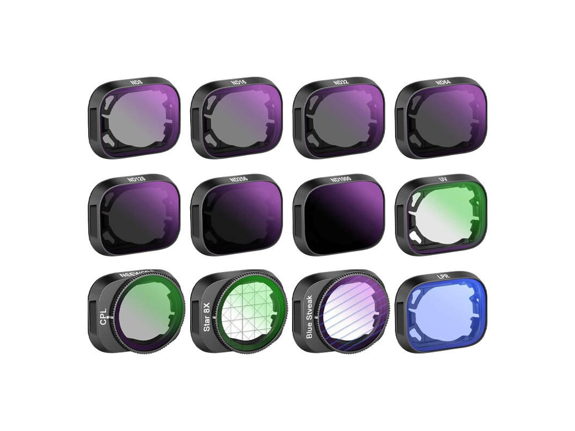 Juego de filtros Neewer ND8, ND16, ND32 y ND64 para DJI Mini 3 y Mini 3 Pro (8 filtros)